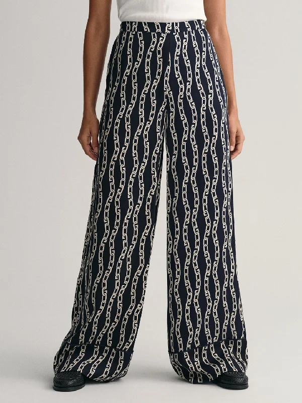 Gant Women Printed Mid-Rise Trousers