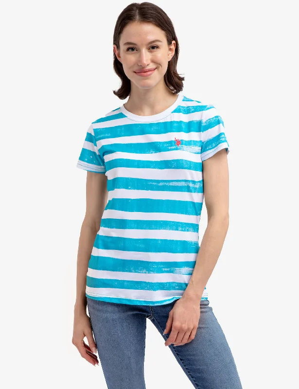 PAINT STRIPE CREW NECK T-SHIRT