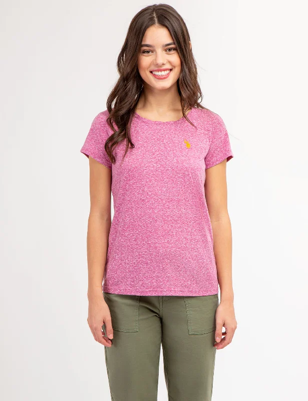 TWIST NECK SNOW YARN T-SHIRT