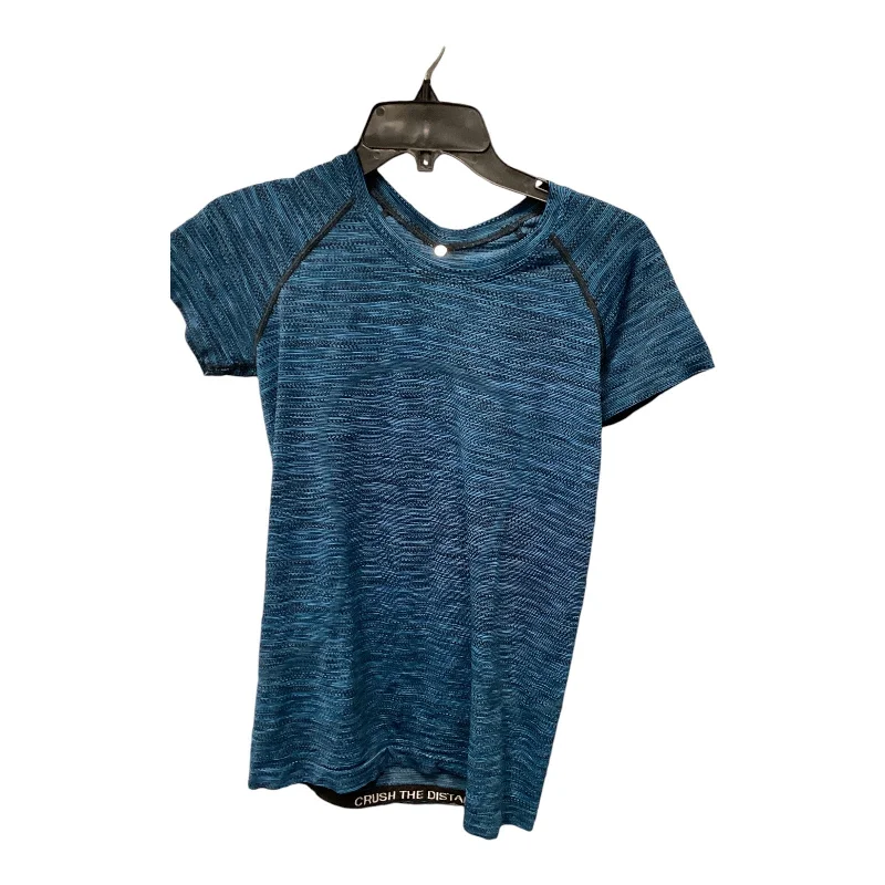 Athletic Top Short Sleeve By Lululemon In Blue, Size: 8