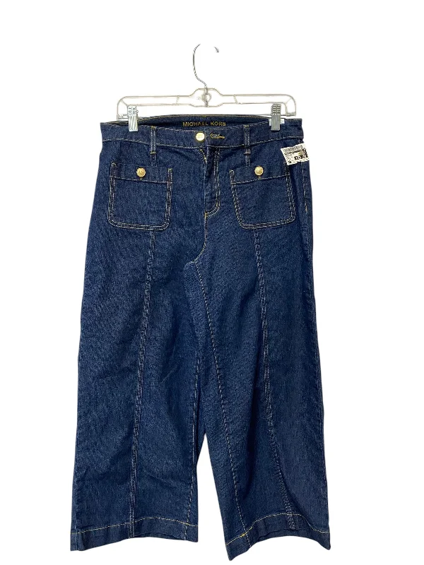 Jeans Cropped By Michael Kors In Blue Denim, Size: 8