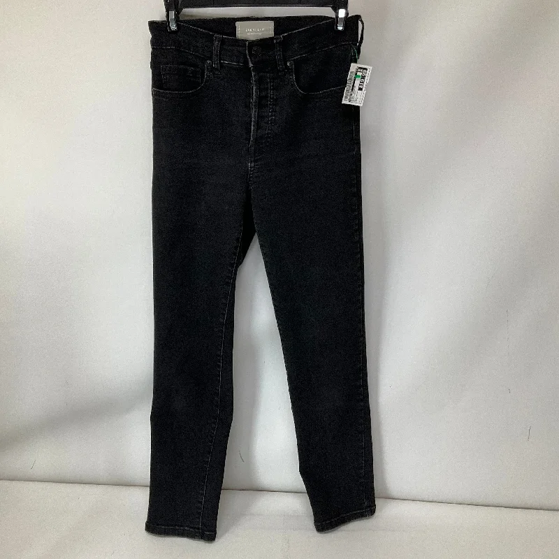 Jeans Straight By Everlane In Black Denim, Size: 4