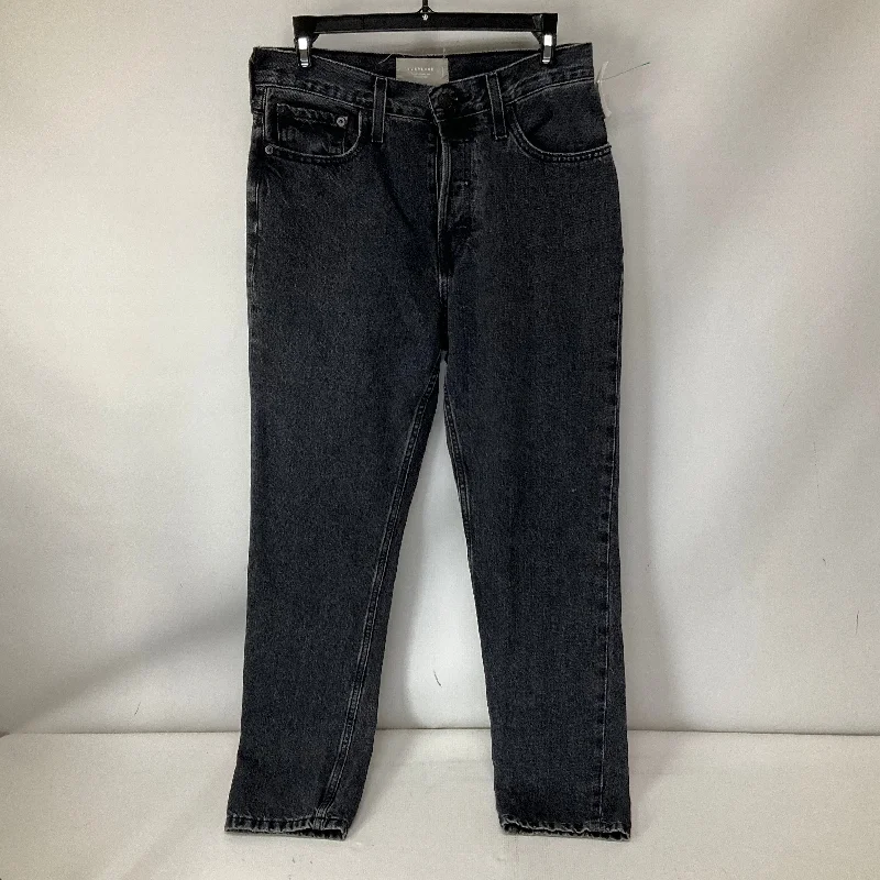 Jeans Straight By Everlane In Black Denim, Size: 4