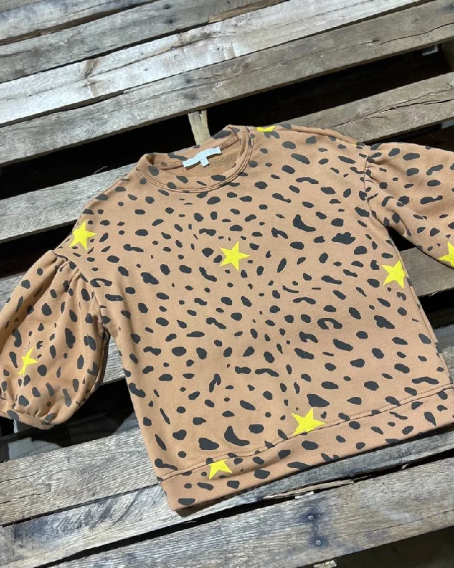 "KC" Leopard Star Sweatshirt (Karlie) Size: S