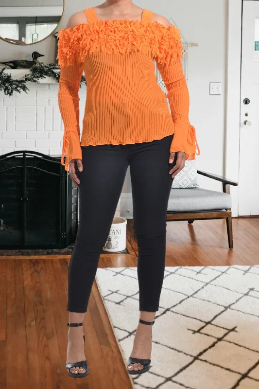 Ladies Off  Shoulder Orange Top