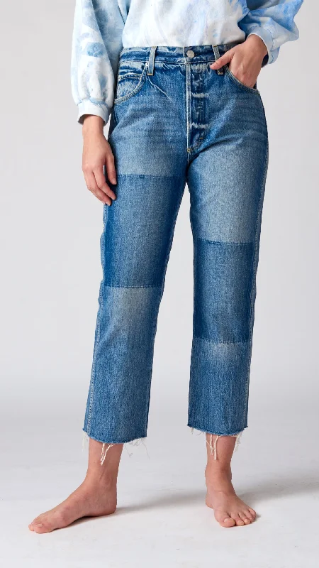 Loverboy Straight Leg Jeans In Shadow Patches