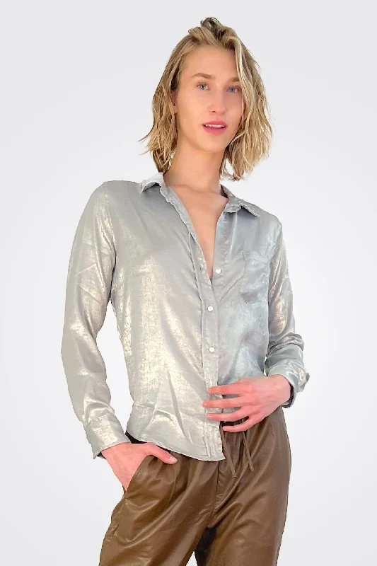 Siena Shimmer Shirt - Denim Blue