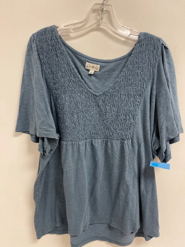 Top Short Sleeve By Wonderly In Grey, Size: Xl