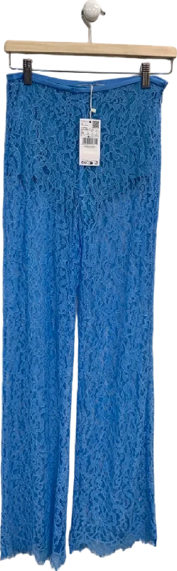 Mango Blue Lace Trousers UK 8