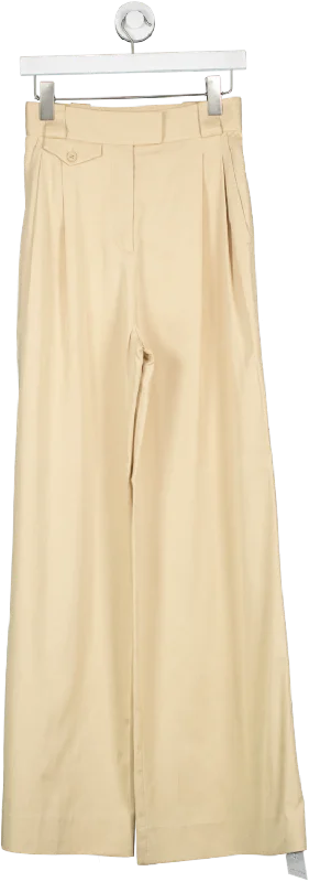 Shona Joy Beige High Waisted Tailored Pants UK 8