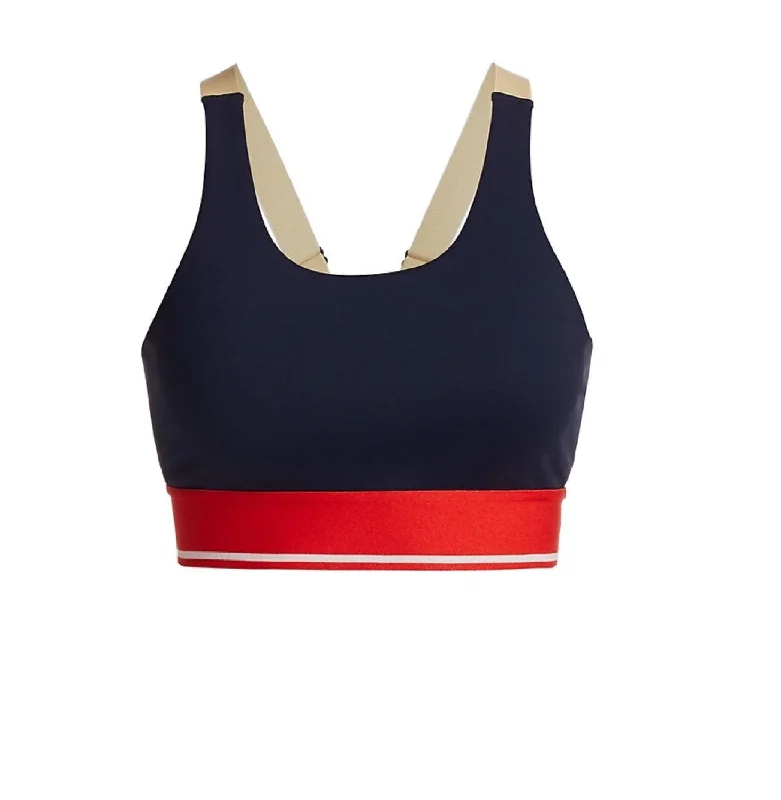 Splits59 Women's Bolt Color Blocked Tech Flex Sports Bra, Indigo, XS