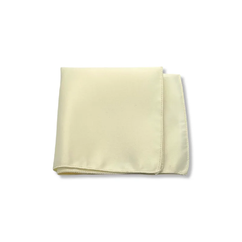 Ivory Cream Poly/Satin Pocket Square