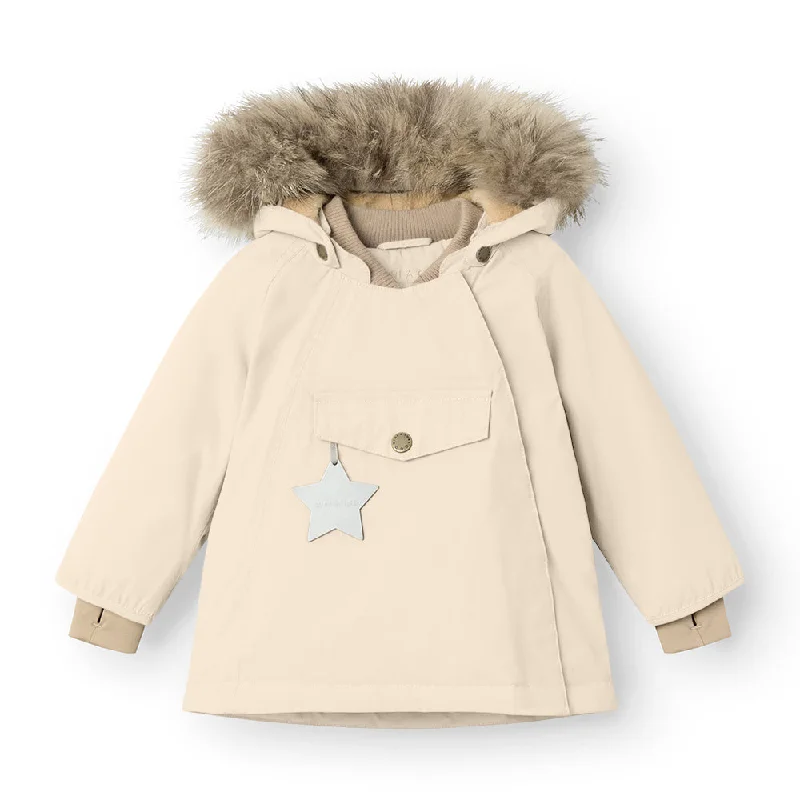 >MINI A TURE Kids WANG Winter Jacket w/ Fur Hat - Angora Cream