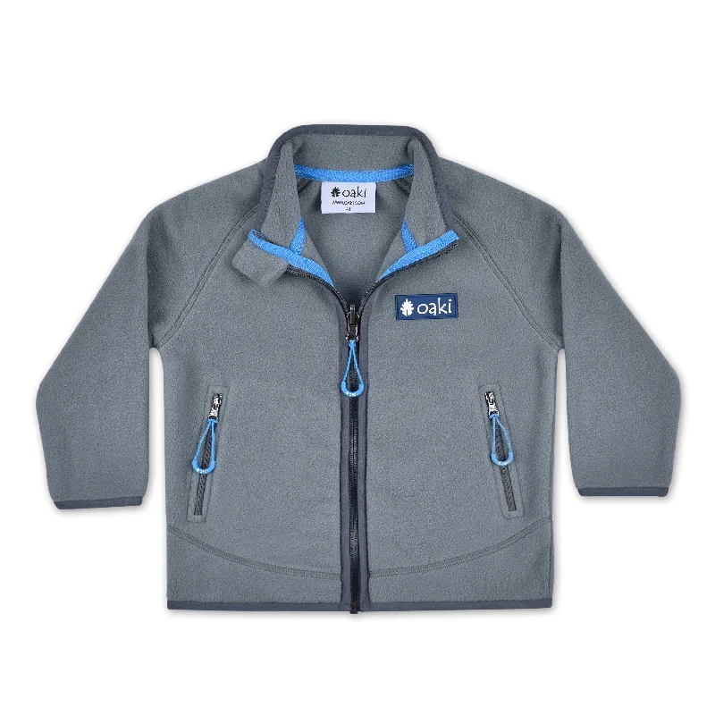 OAKI 200 Series Polartec Fleece Jacket in Charcoal/Blue (Sizing Runs Small, Recommend Sizing Up)