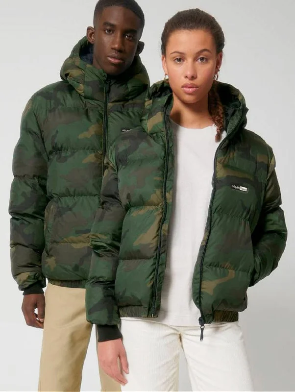 Vegan Unisex AOP Oversized Puffer Jacket | Camo