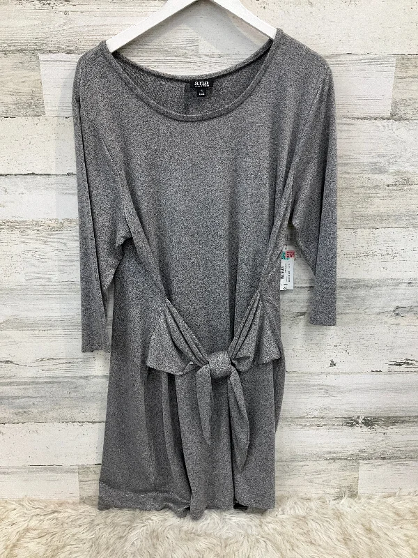 Dress Casual Midi By Ana In Grey, Size: Xl