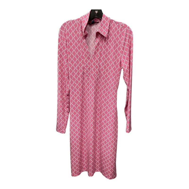 Dress Casual Midi By Brooks Brothers In Pink, Size: M