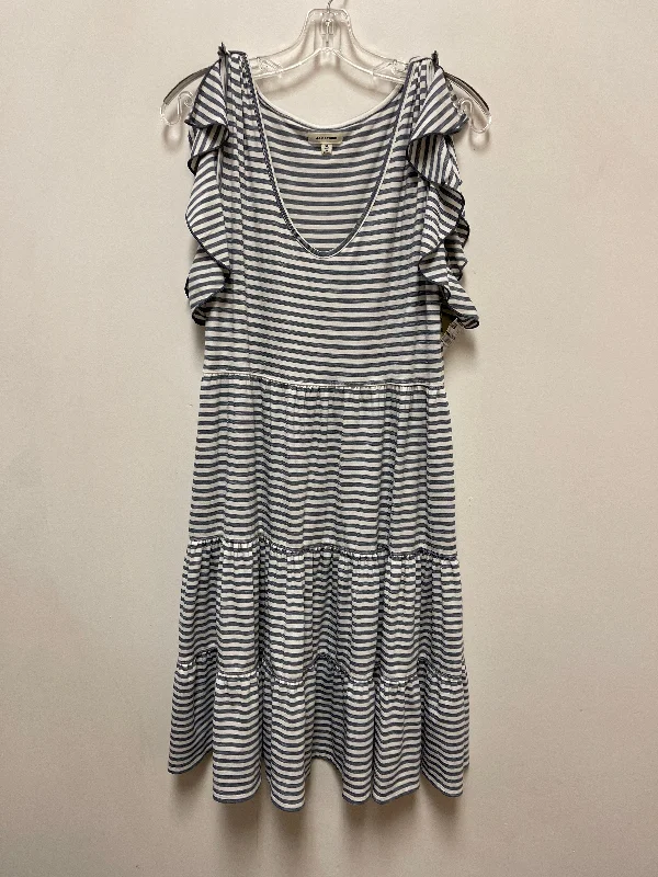 Dress Casual Midi By Max Studio In Blue & White, Size: Xl