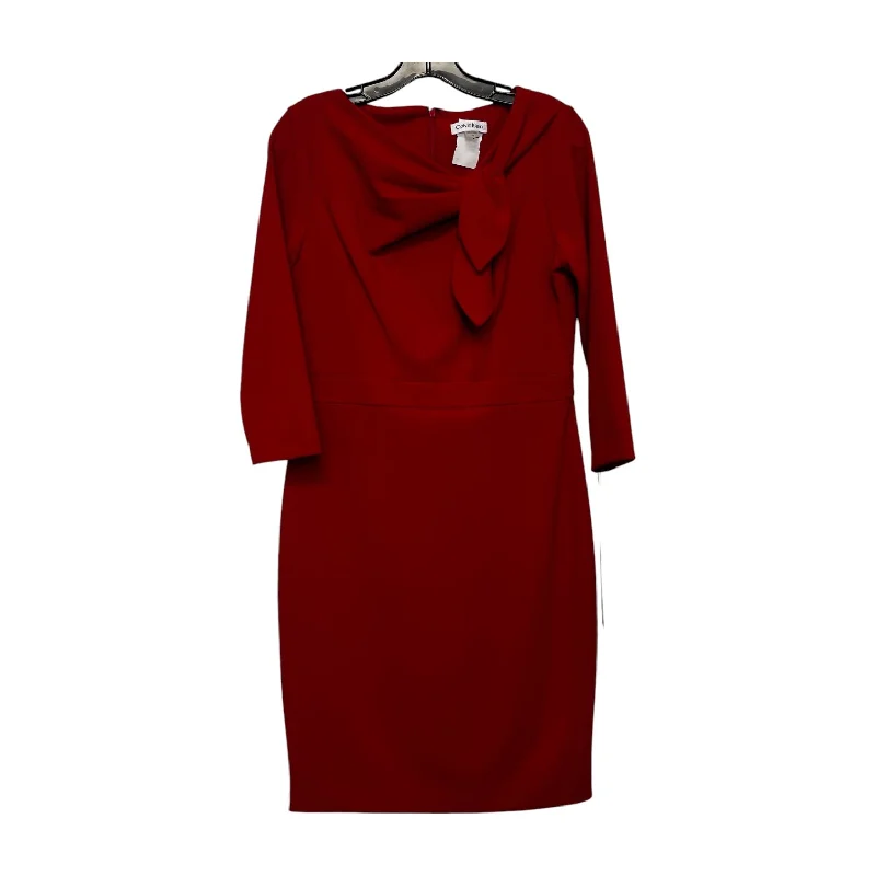 Dress Party Midi By Calvin Klein O In Red, Size: 10