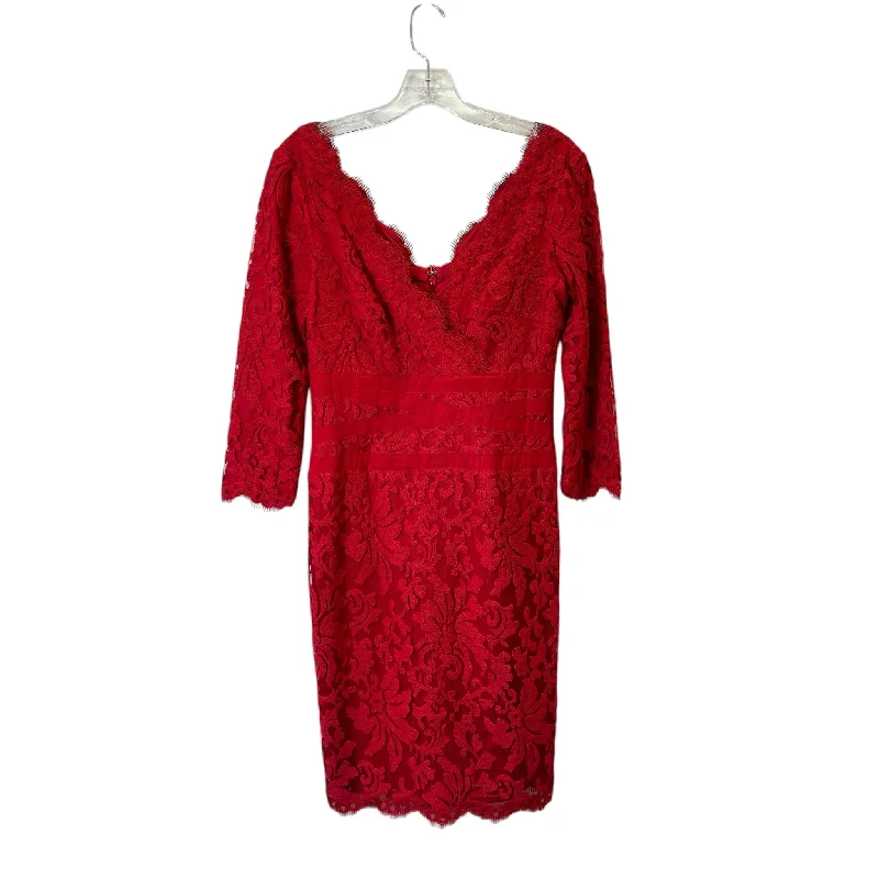 Dress Party Midi By Tadashi Shoji In Red, Size:M