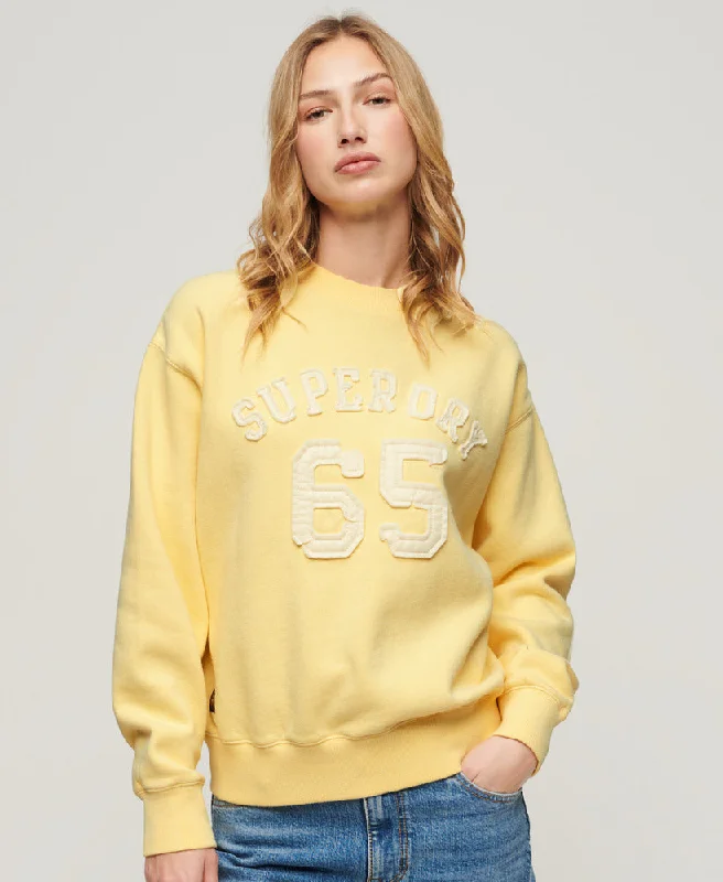 Applique Athletic Loose Sweat | Pale Yellow