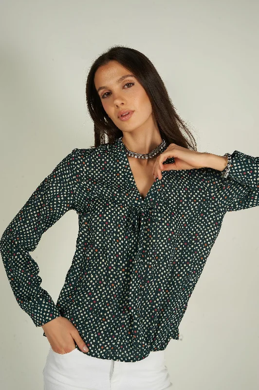 Blouse à pois - ADELIA - (R-A1)