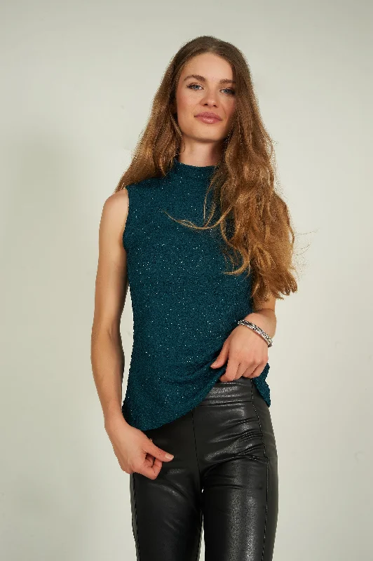 Camisole brillante à col montant - DORA-LUX2 - (R-A7)