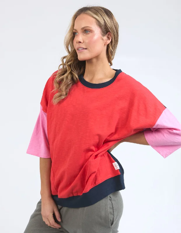 Elm Mazie Colour Block Sweat Bittersweet/Strawberry Pink/Navy