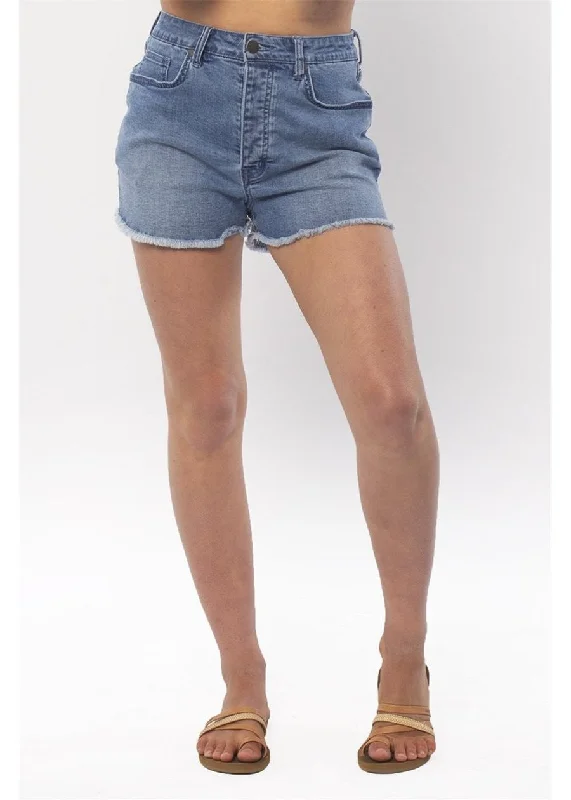 Sisstrevolution Women's Shorts High Rise Denim Stretch