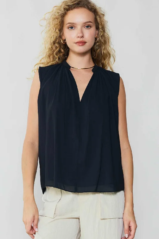 Shirred Sleeveless Top