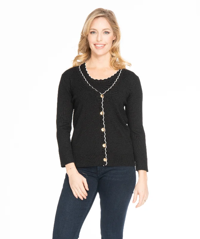 Spense Set V-Neck Cardigan With Cami - CGCV00230M